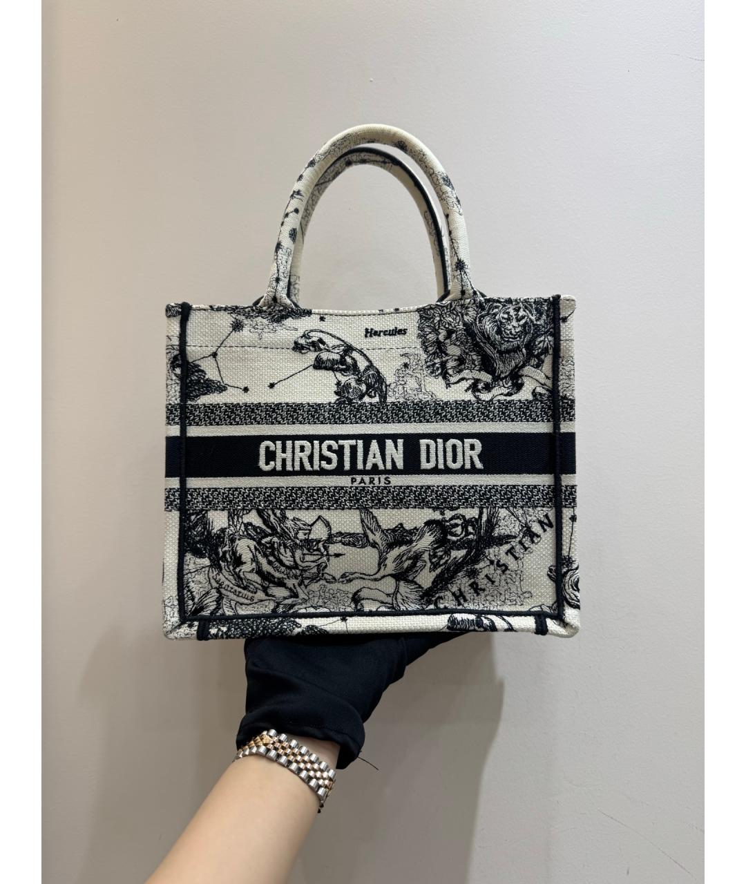 CHRISTIAN DIOR Белая деним сумка тоут, фото 2