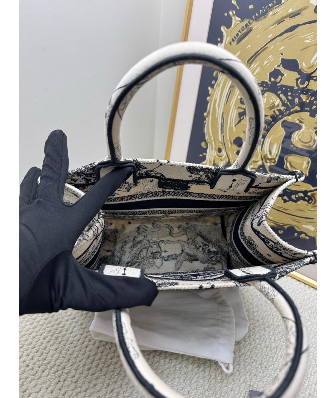 CHRISTIAN DIOR Белая деним сумка тоут, фото 7