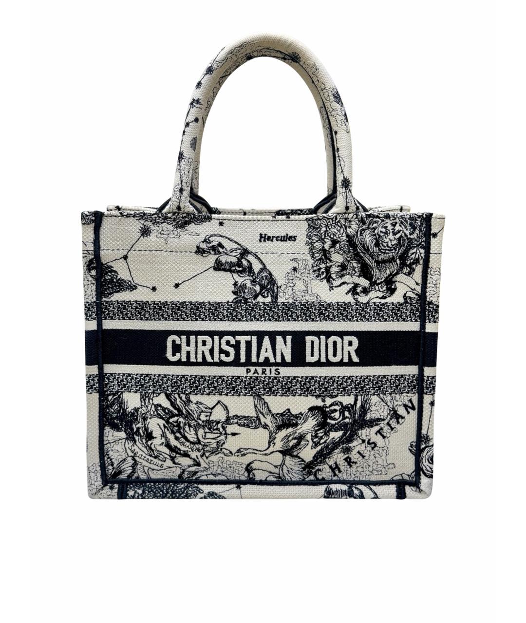 CHRISTIAN DIOR Белая деним сумка тоут, фото 1