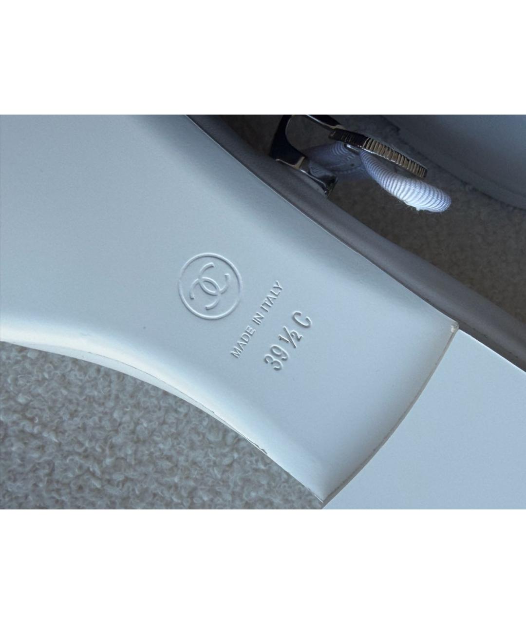 CHANEL Белые кожаные балетки, фото 4