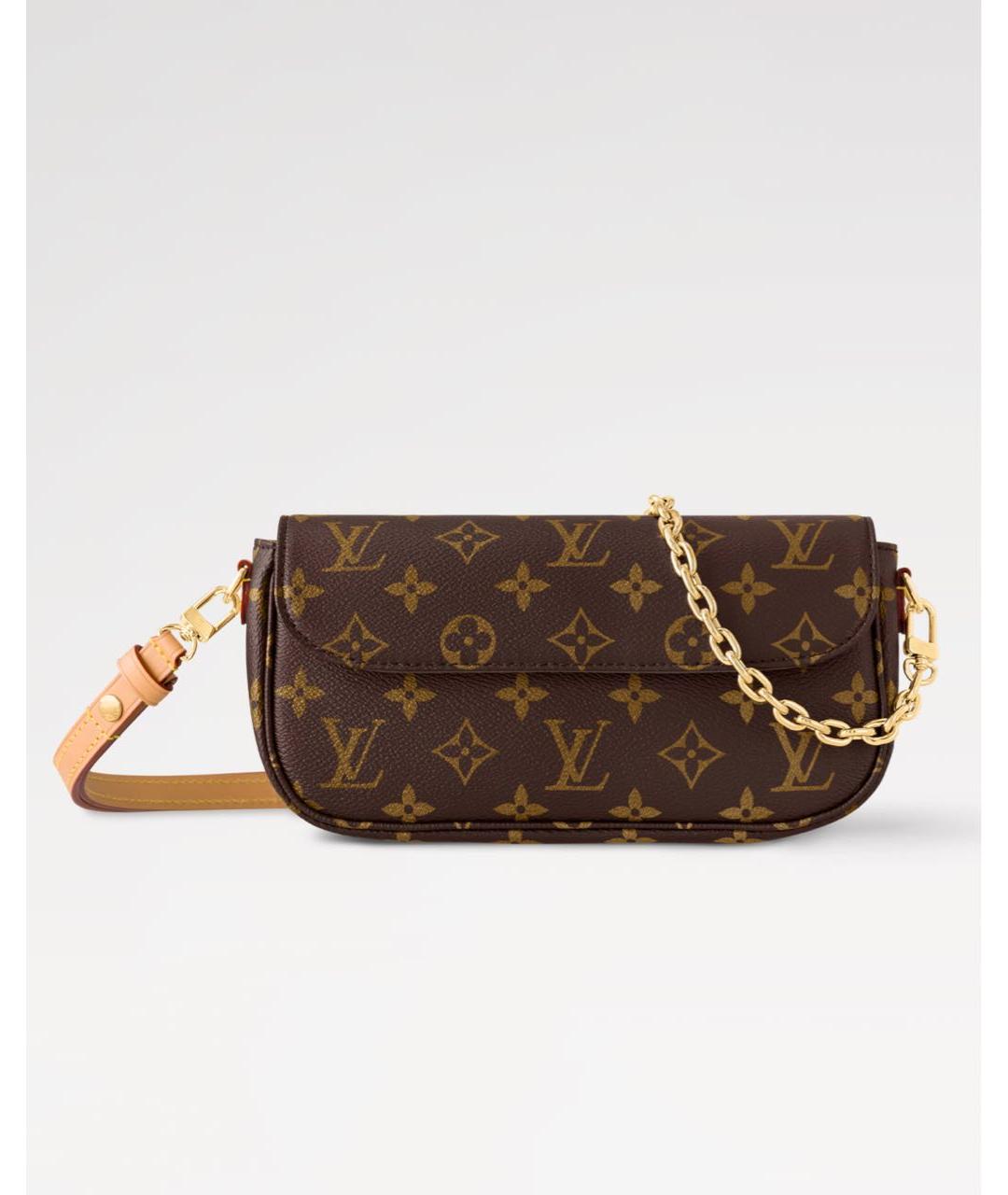 LOUIS VUITTON Коричневая кожаная сумка с короткими ручками, фото 9