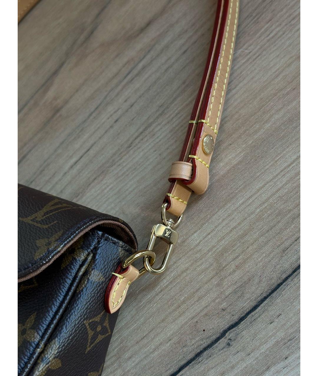 LOUIS VUITTON Коричневая кожаная сумка с короткими ручками, фото 7