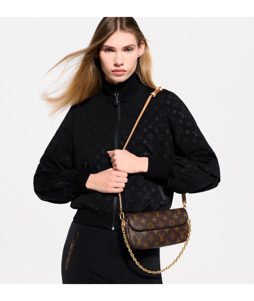 LOUIS VUITTON Коричневая кожаная сумка с короткими ручками, фото 2