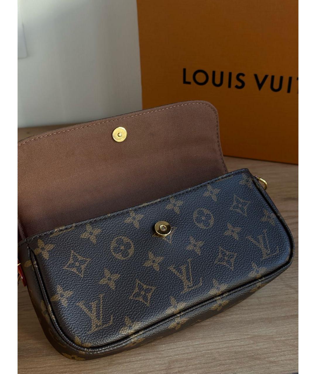 LOUIS VUITTON Коричневая кожаная сумка с короткими ручками, фото 8