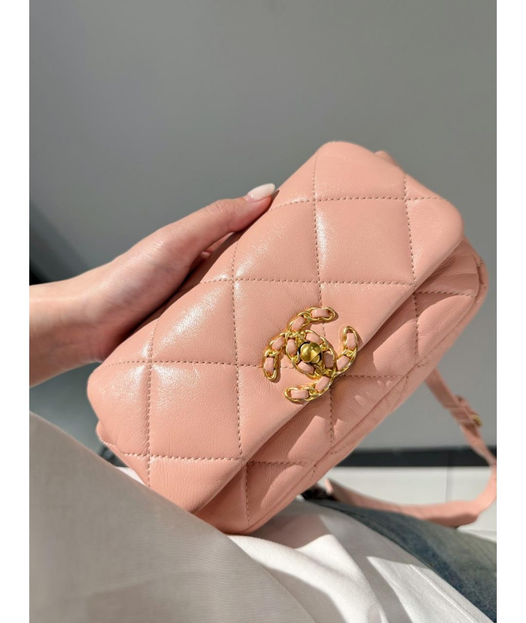 CHANEL Розовая кожаная сумка через плечо, фото 9