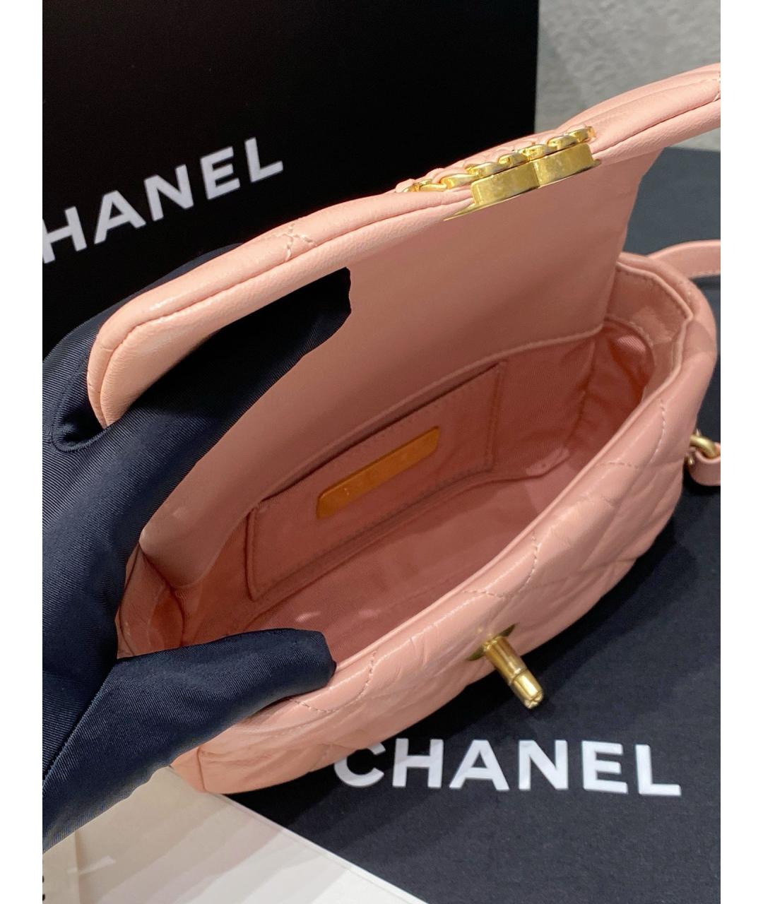 CHANEL Розовая кожаная сумка через плечо, фото 8