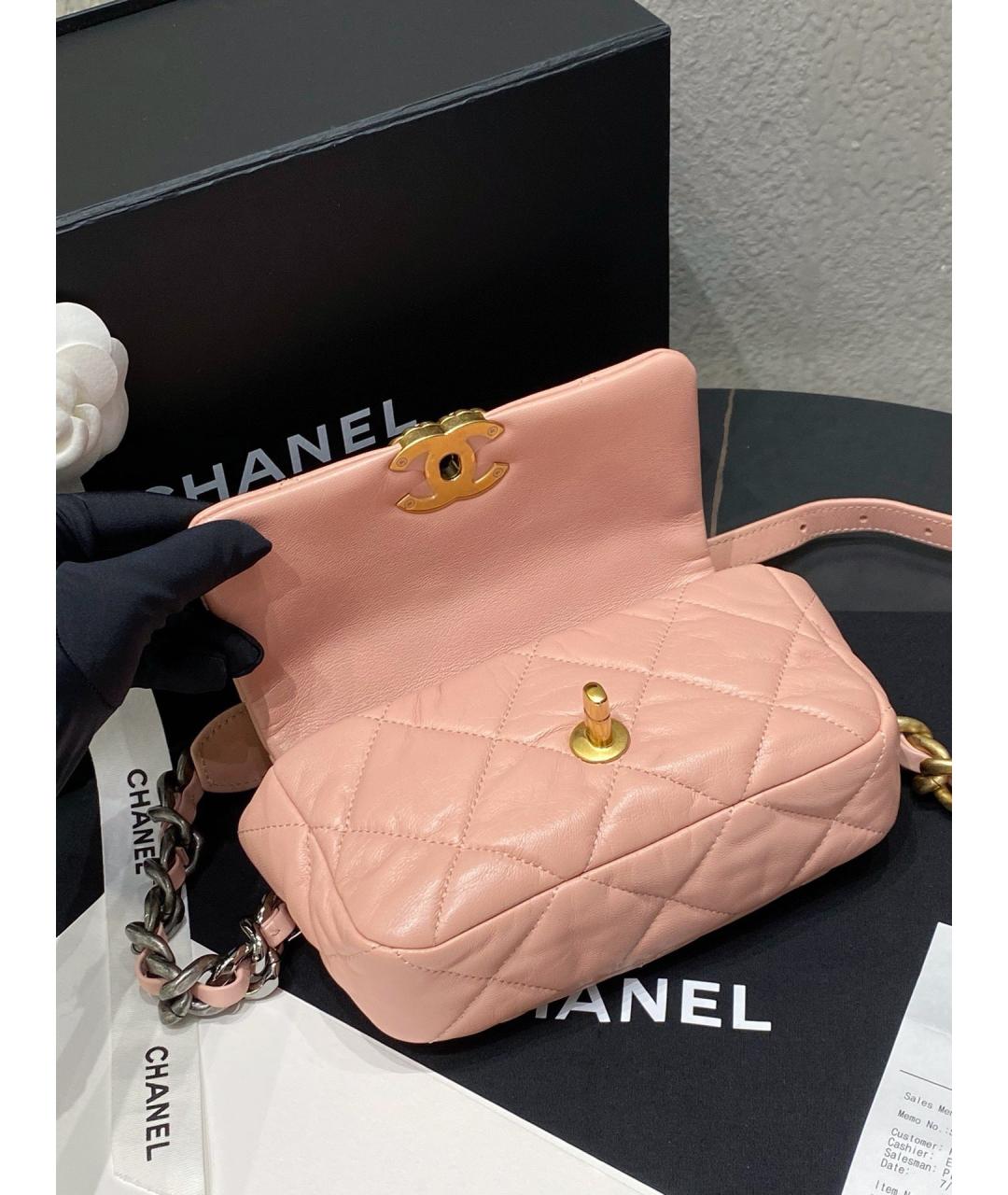 CHANEL Розовая кожаная сумка через плечо, фото 7
