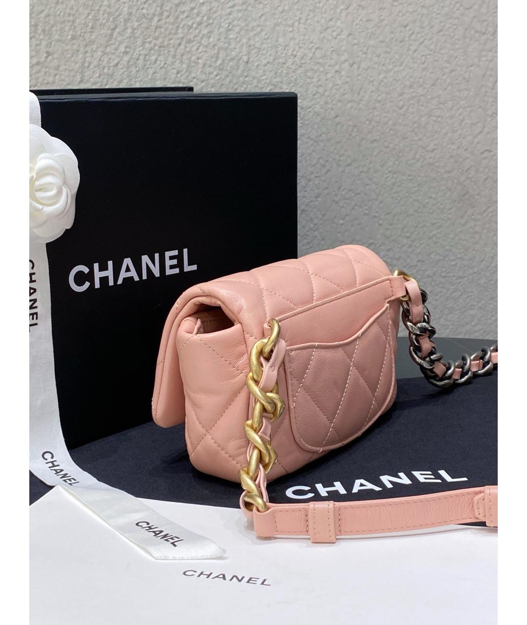 CHANEL Розовая кожаная сумка через плечо, фото 5