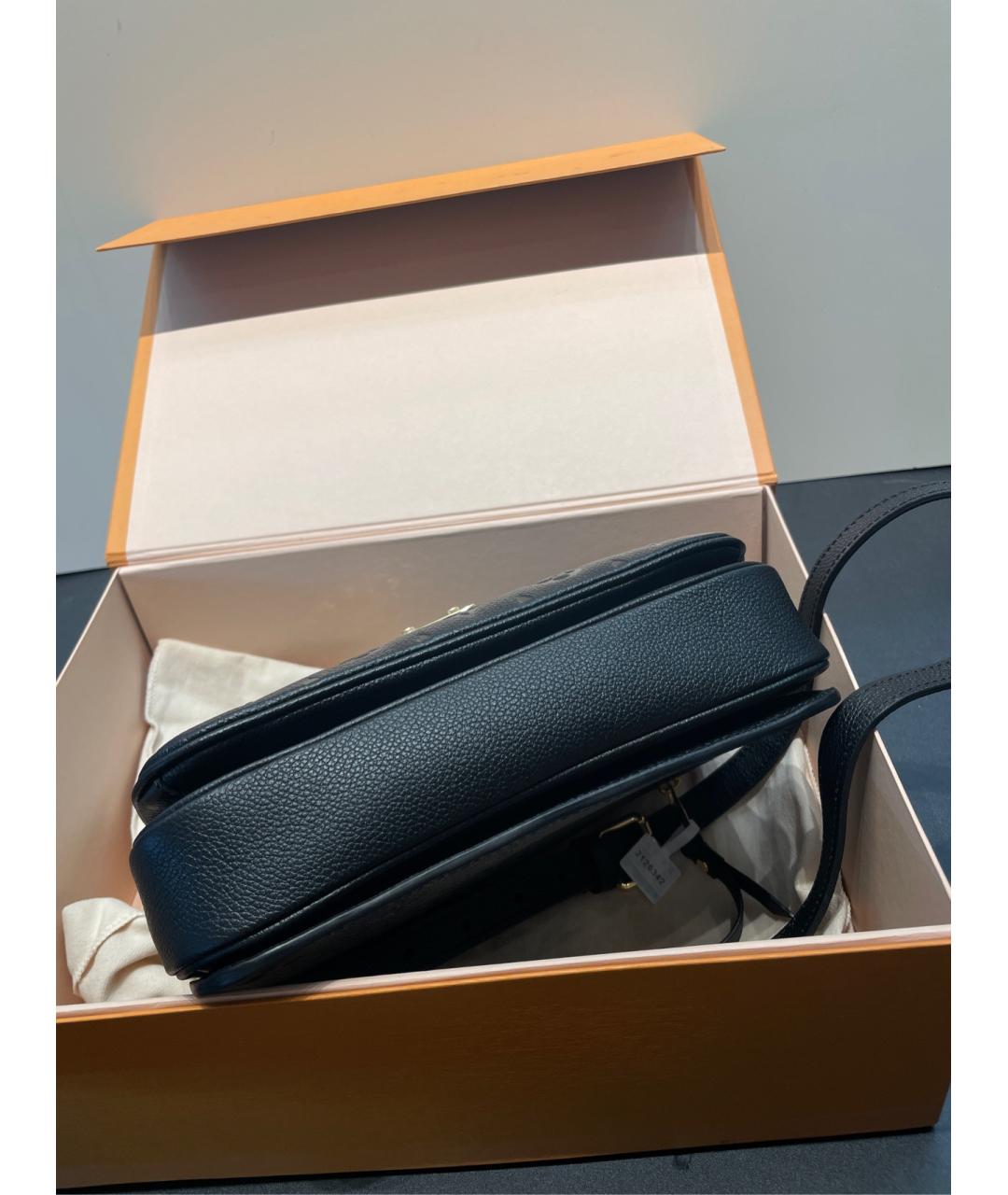 LOUIS VUITTON Черная кожаная сумка через плечо, фото 5