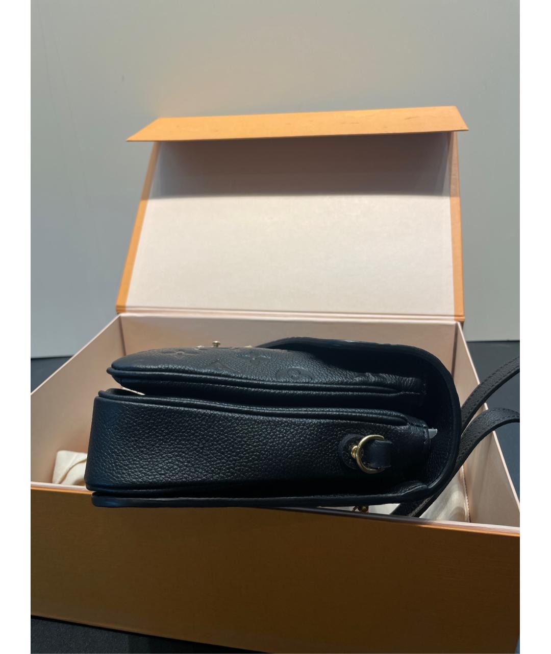 LOUIS VUITTON Черная кожаная сумка через плечо, фото 4