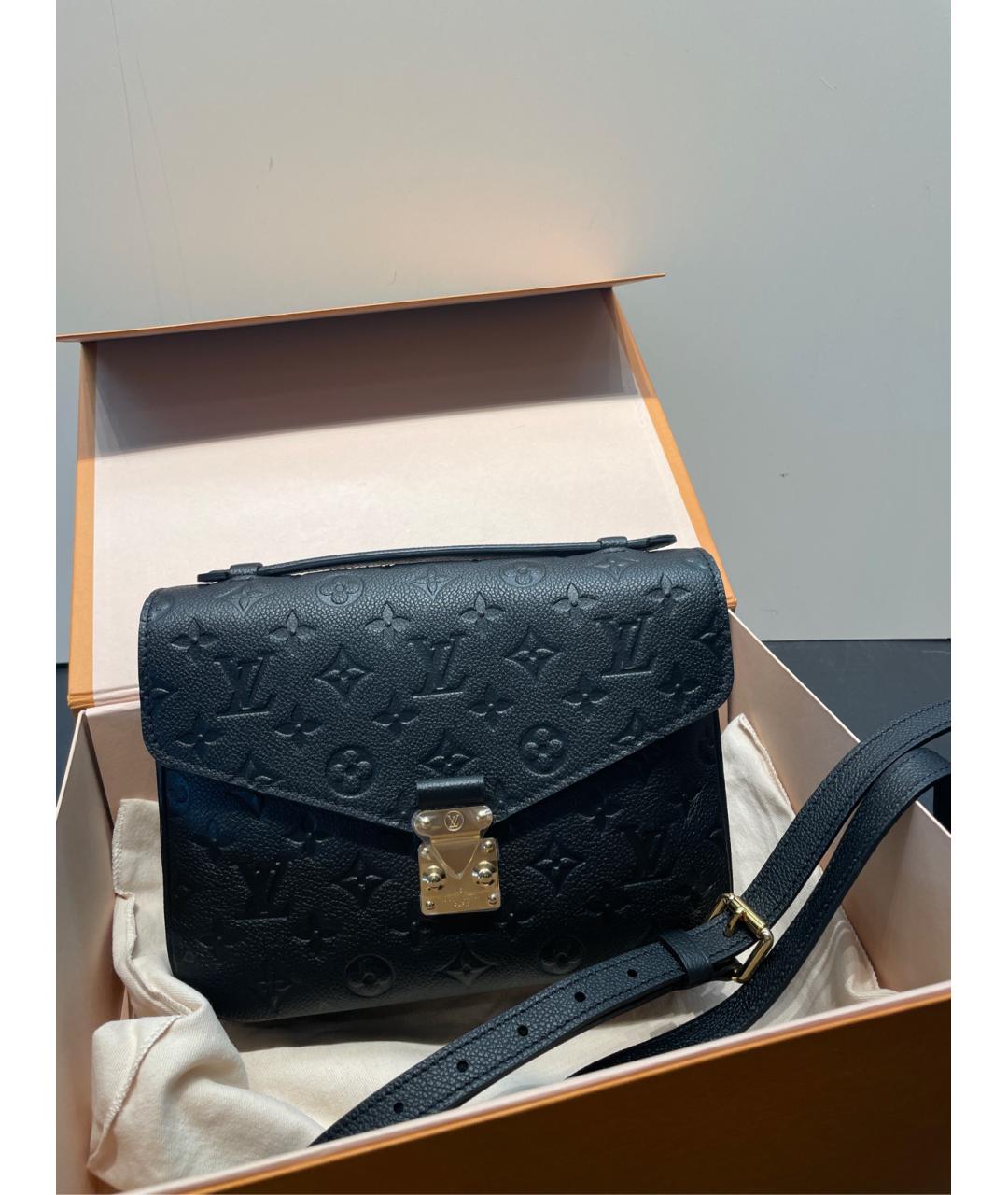 LOUIS VUITTON Черная кожаная сумка через плечо, фото 7