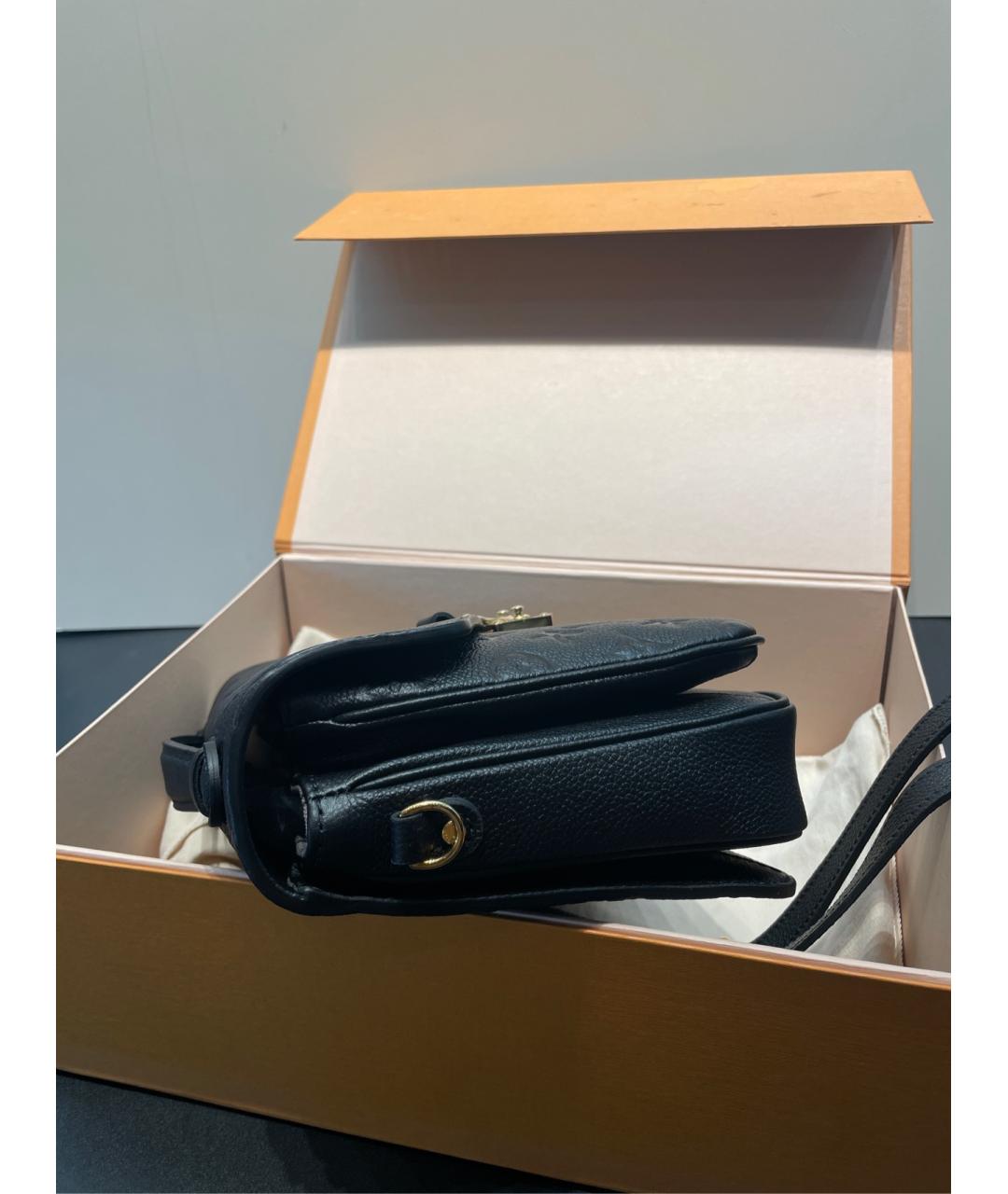 LOUIS VUITTON Черная кожаная сумка через плечо, фото 3