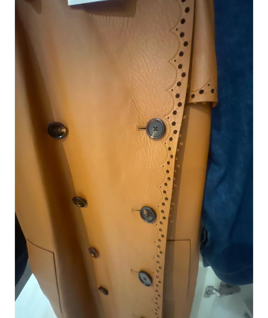 CHLOE Оранжевое кожаное пальто, фото 4