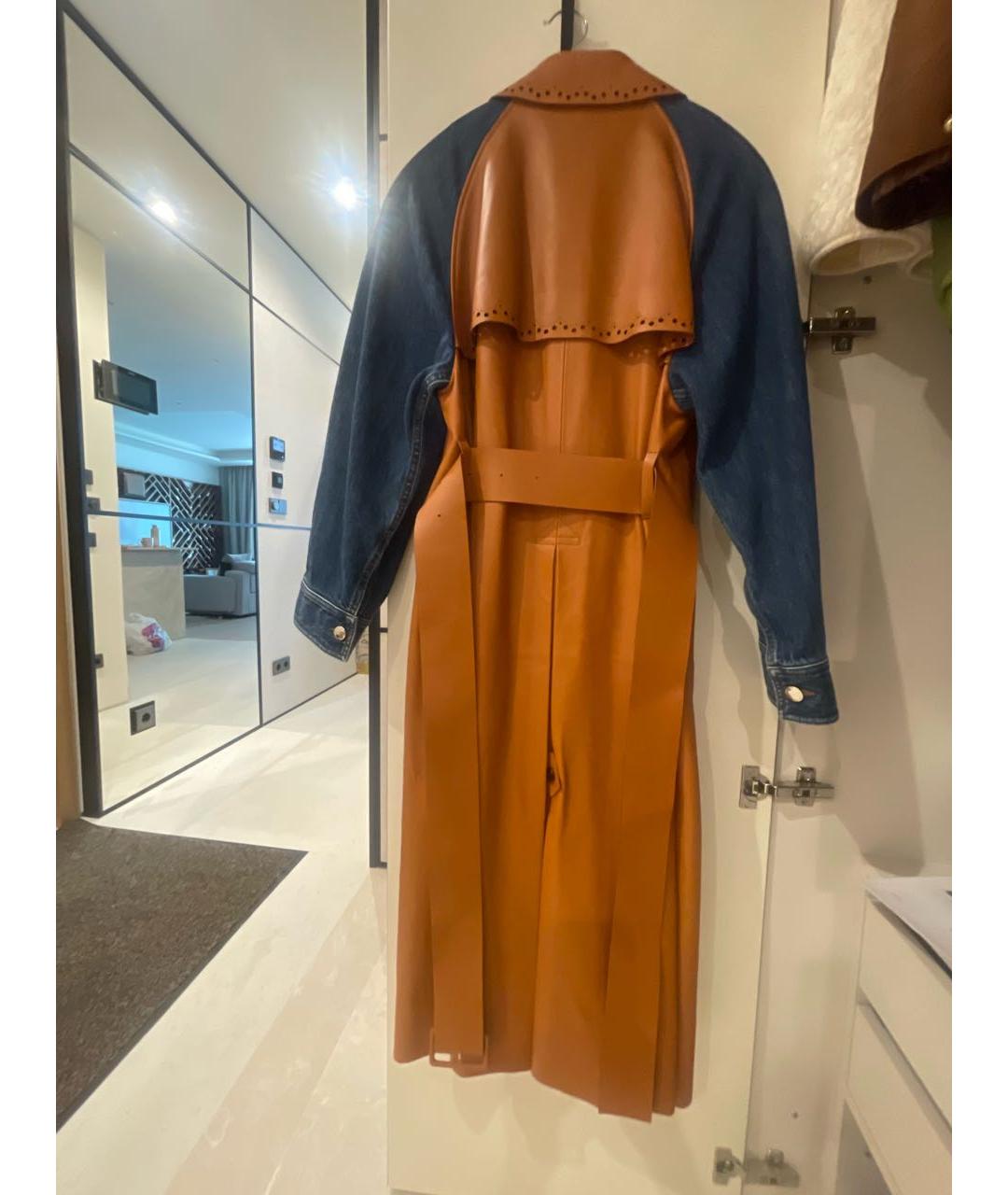 CHLOE Оранжевое кожаное пальто, фото 2