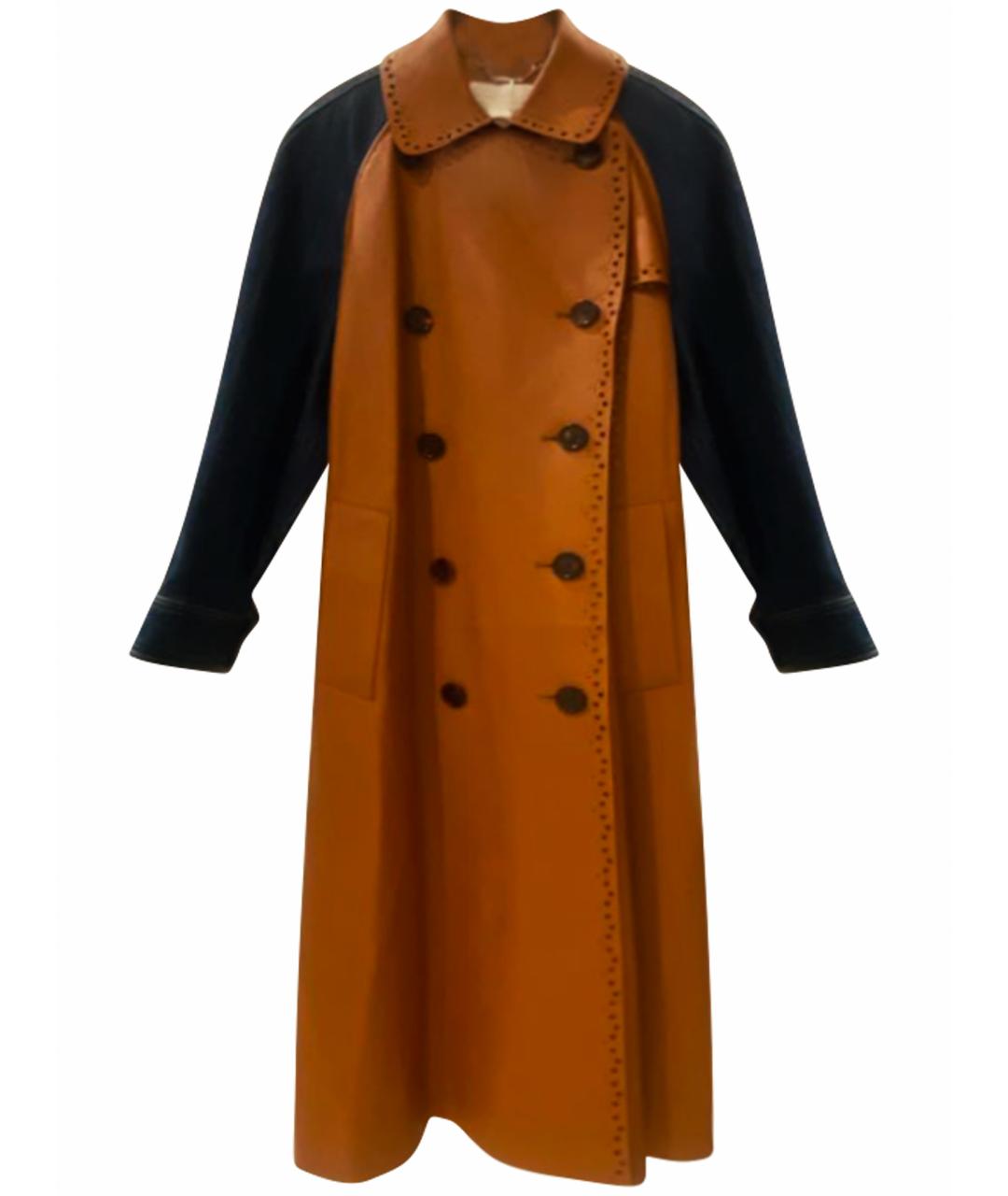 CHLOE Оранжевое кожаное пальто, фото 1