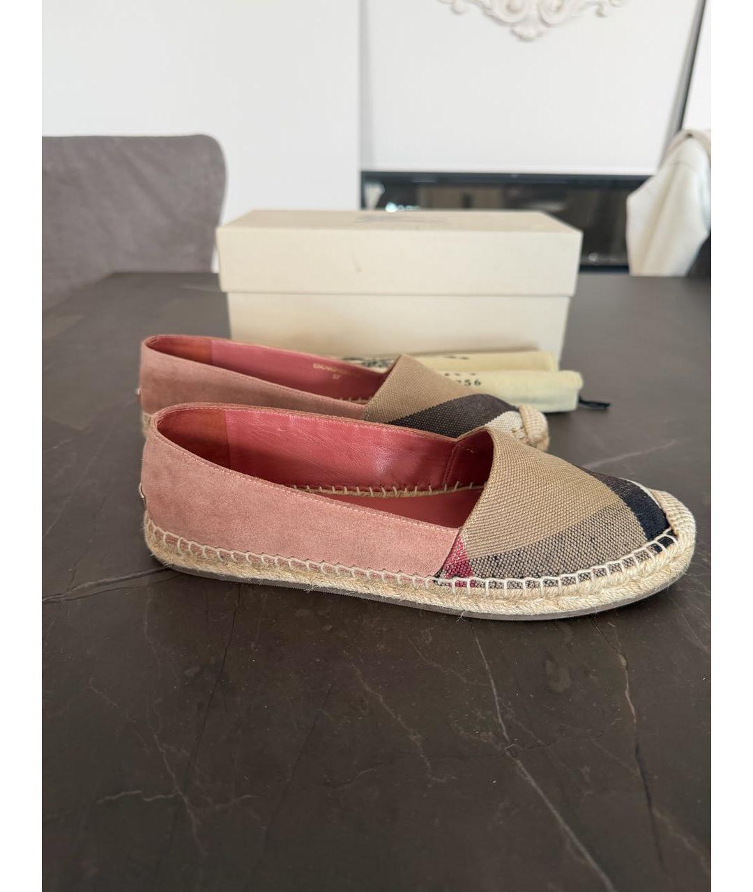 BURBERRY Розовые замшевые эспадрильи, фото 9