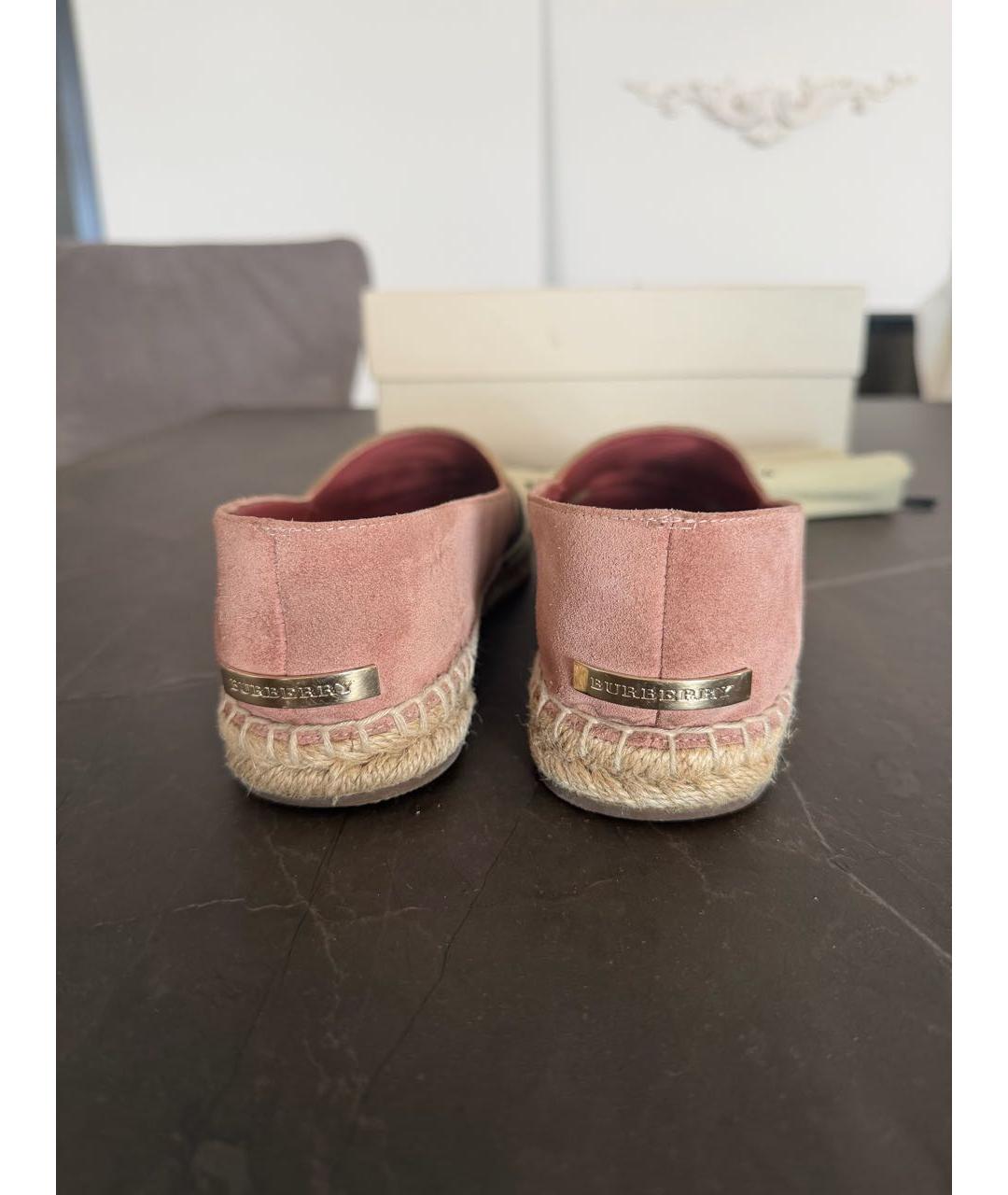 BURBERRY Розовые замшевые эспадрильи, фото 4