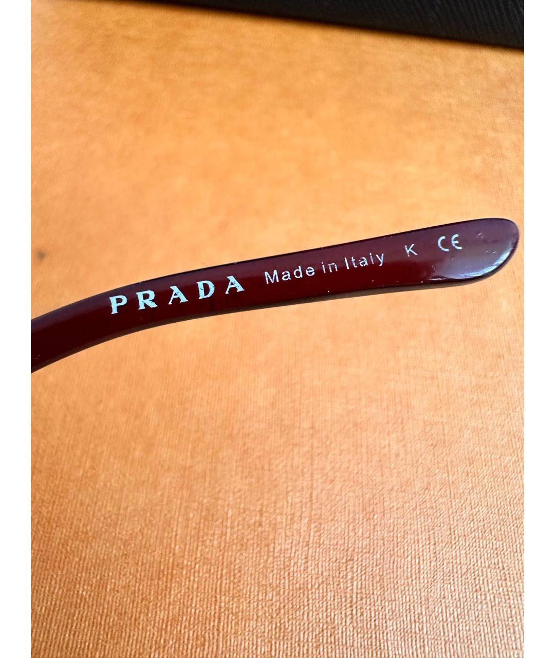 PRADA Коричневые пластиковые солнцезащитные очки, фото 5