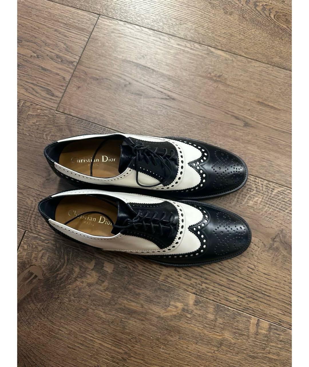 CHRISTIAN DIOR Черные кожаные брогги и оксфорды, фото 3