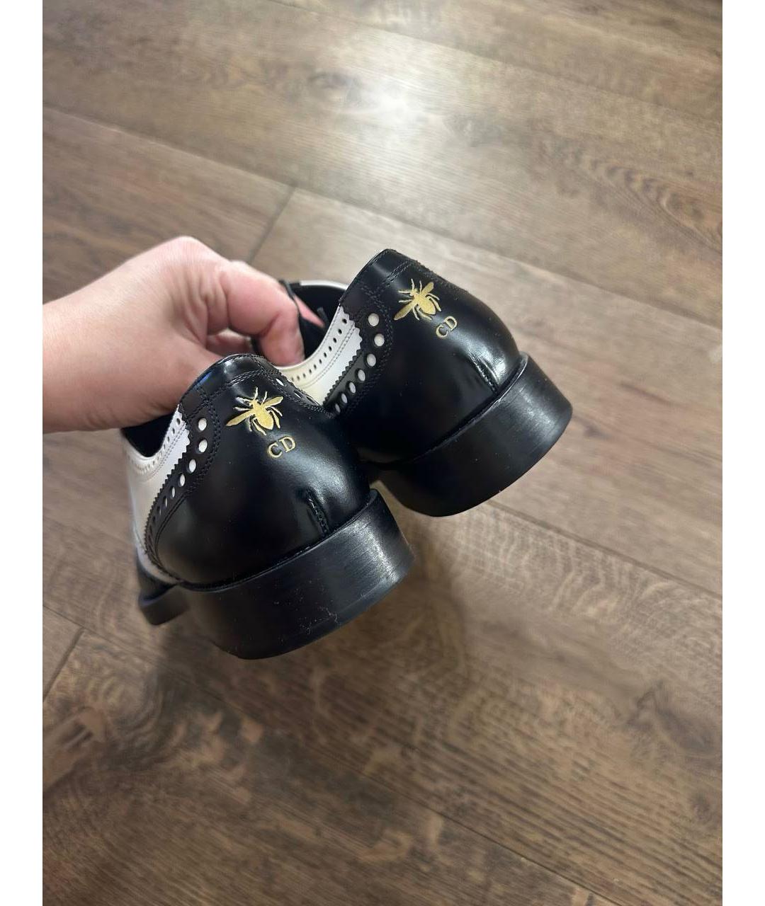 CHRISTIAN DIOR Черные кожаные брогги и оксфорды, фото 5