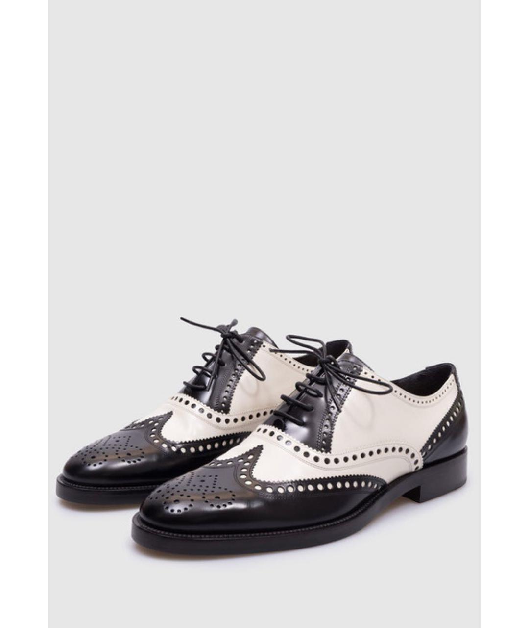 CHRISTIAN DIOR Черные кожаные брогги и оксфорды, фото 2