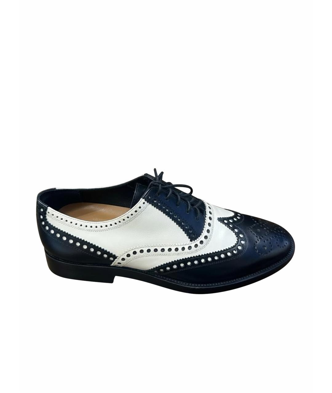 CHRISTIAN DIOR Черные кожаные брогги и оксфорды, фото 1