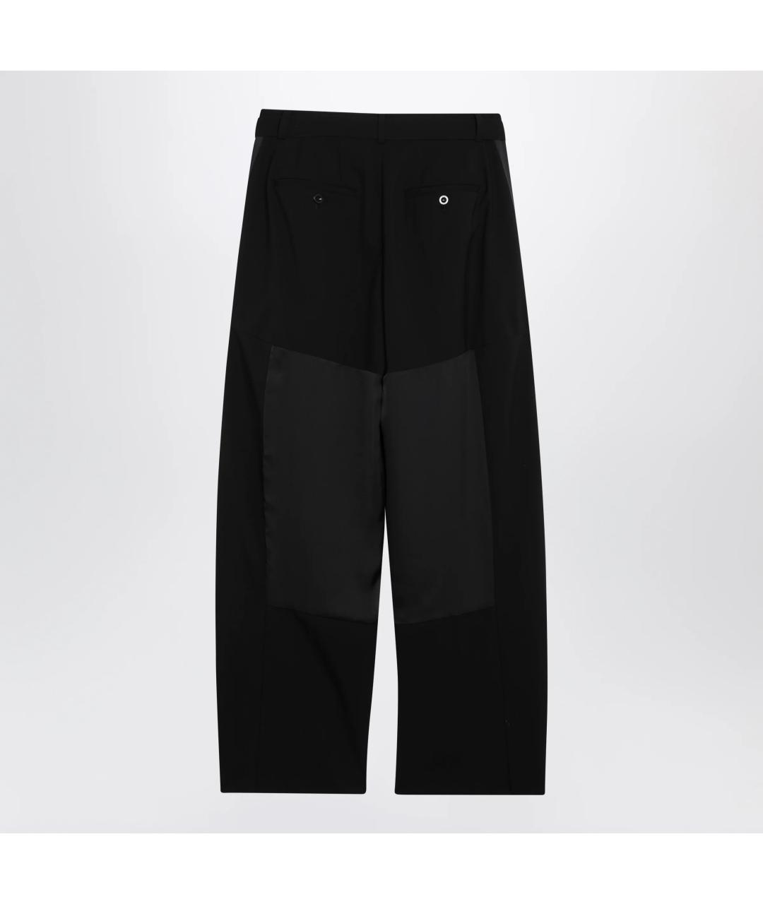 SACAI Черные шерстяные прямые брюки, фото 2