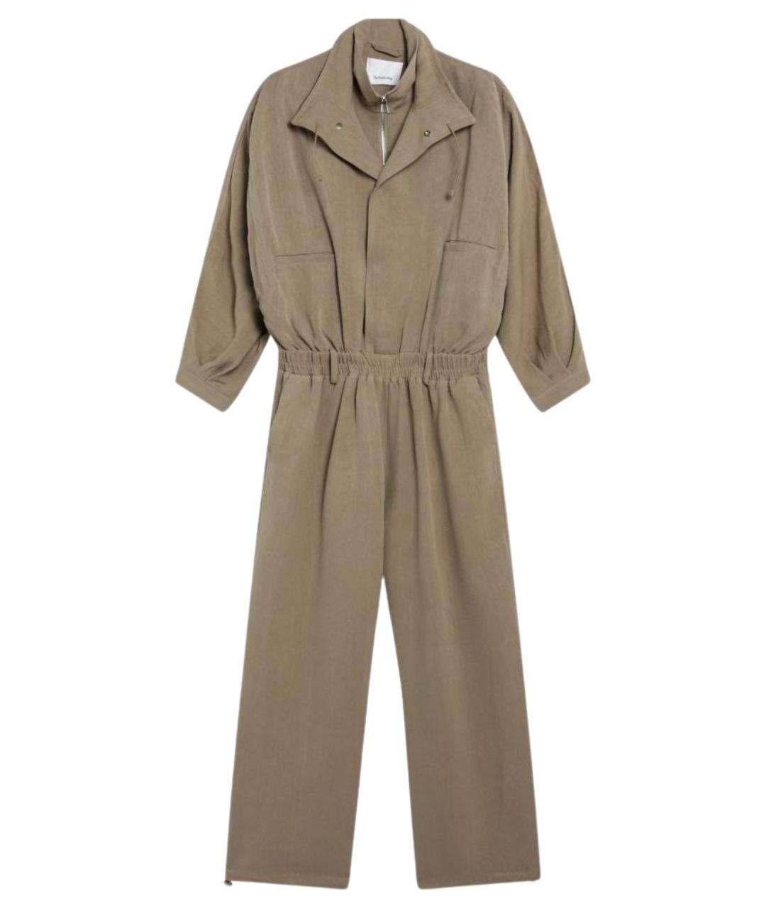 THE FRANKIE SHOP Коричневый льняной комбинезон, фото 1
