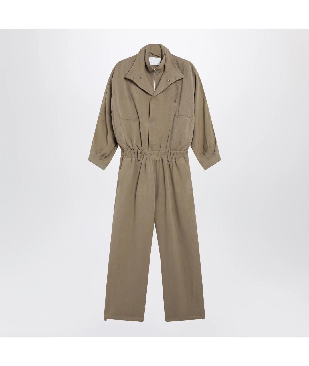 THE FRANKIE SHOP Коричневый льняной комбинезон, фото 3