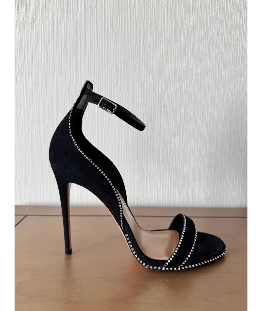 AQUAZZURA Черные замшевые босоножки, фото 9