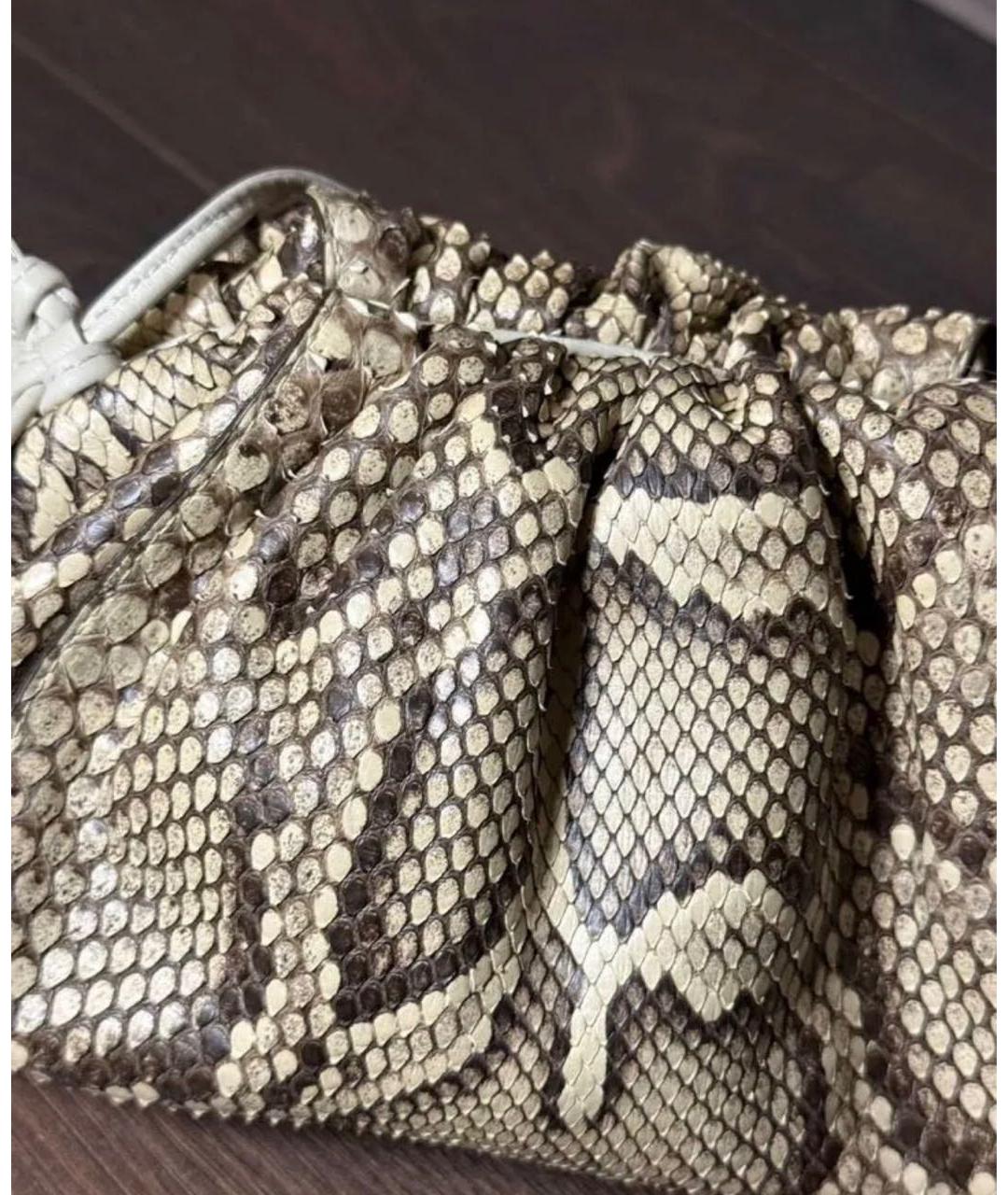 BOTTEGA VENETA Бежевая сумка через плечо из экзотической кожи, фото 5