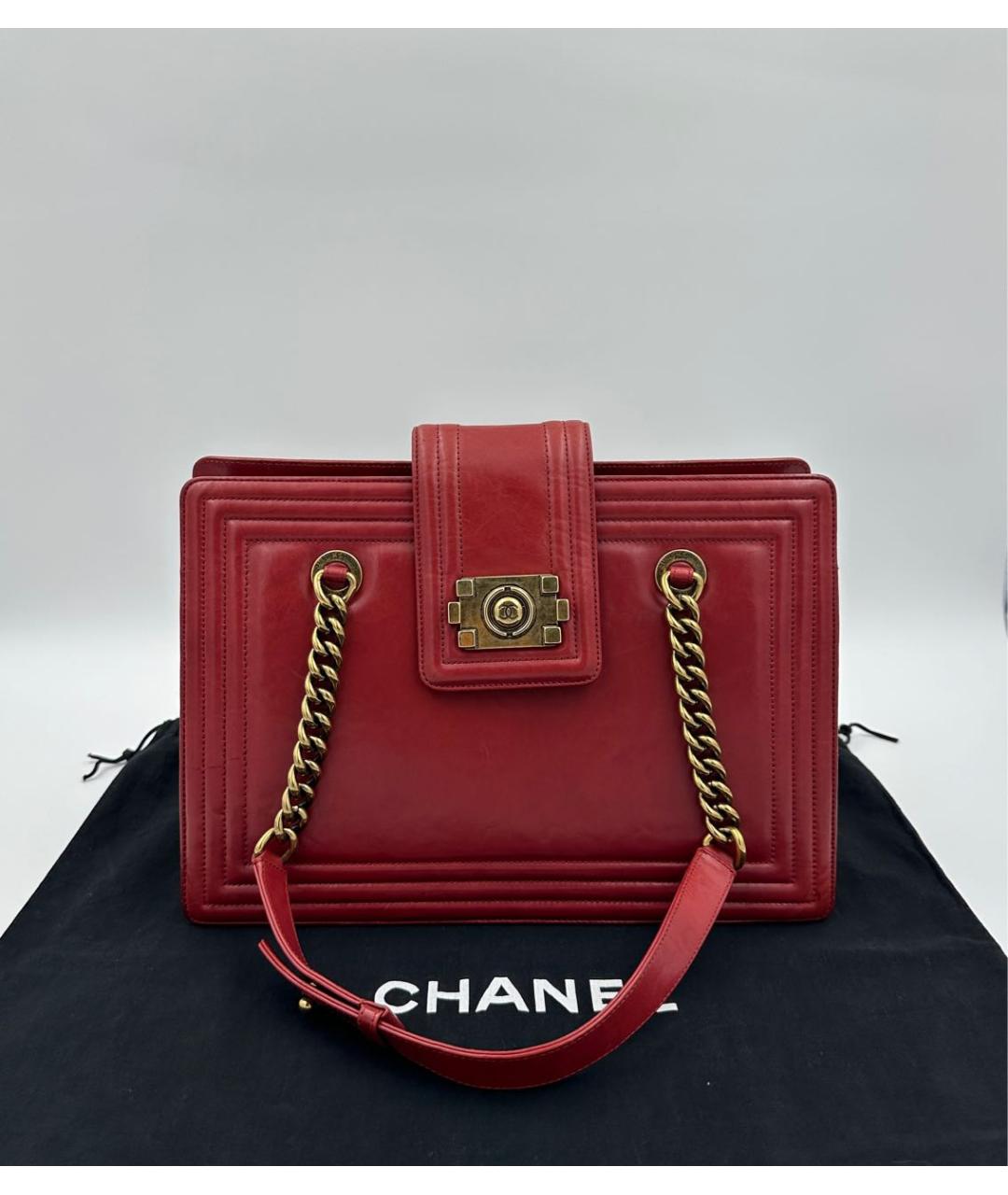 CHANEL Бордовая кожаная сумка тоут, фото 2