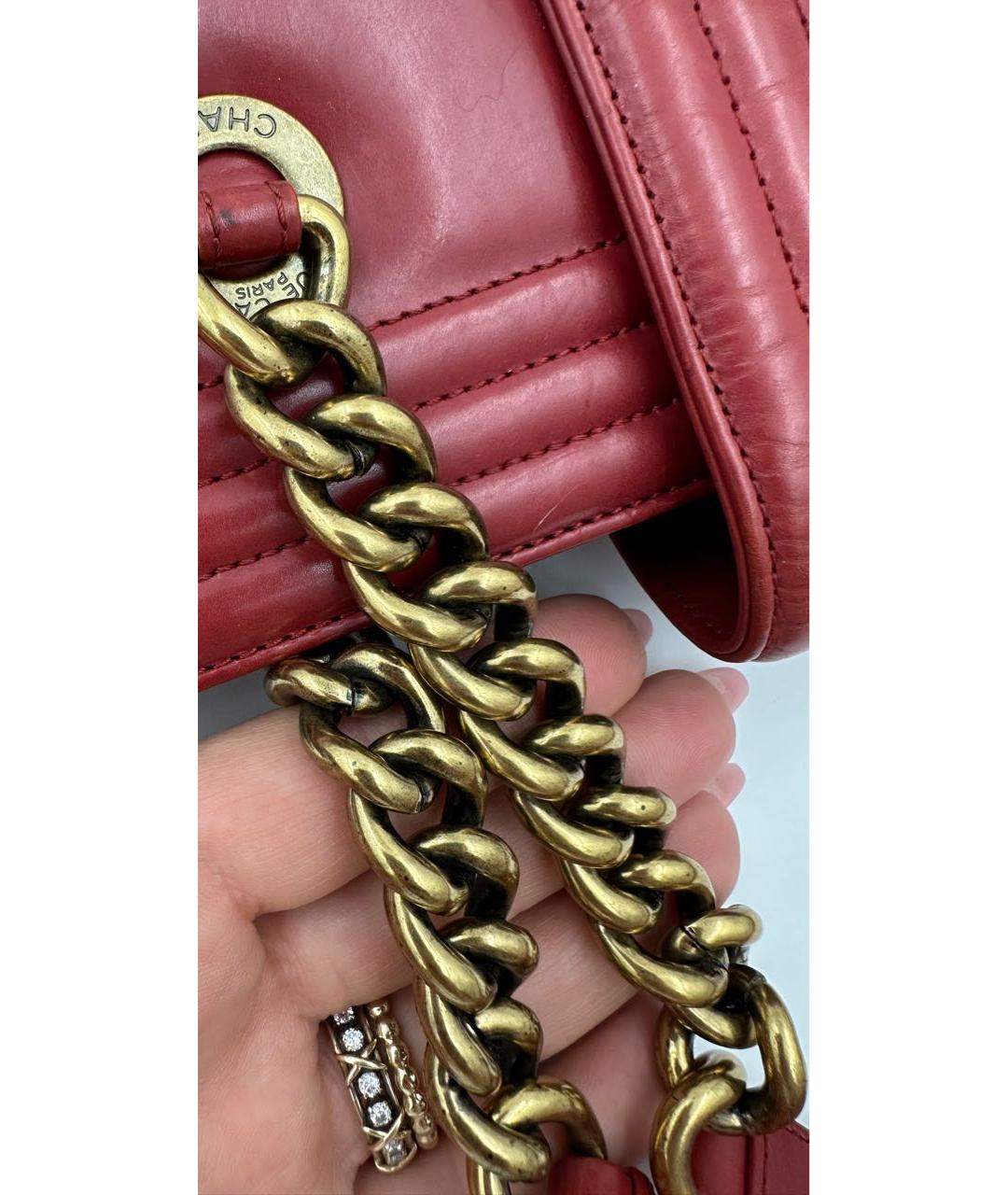 CHANEL Бордовая кожаная сумка тоут, фото 7