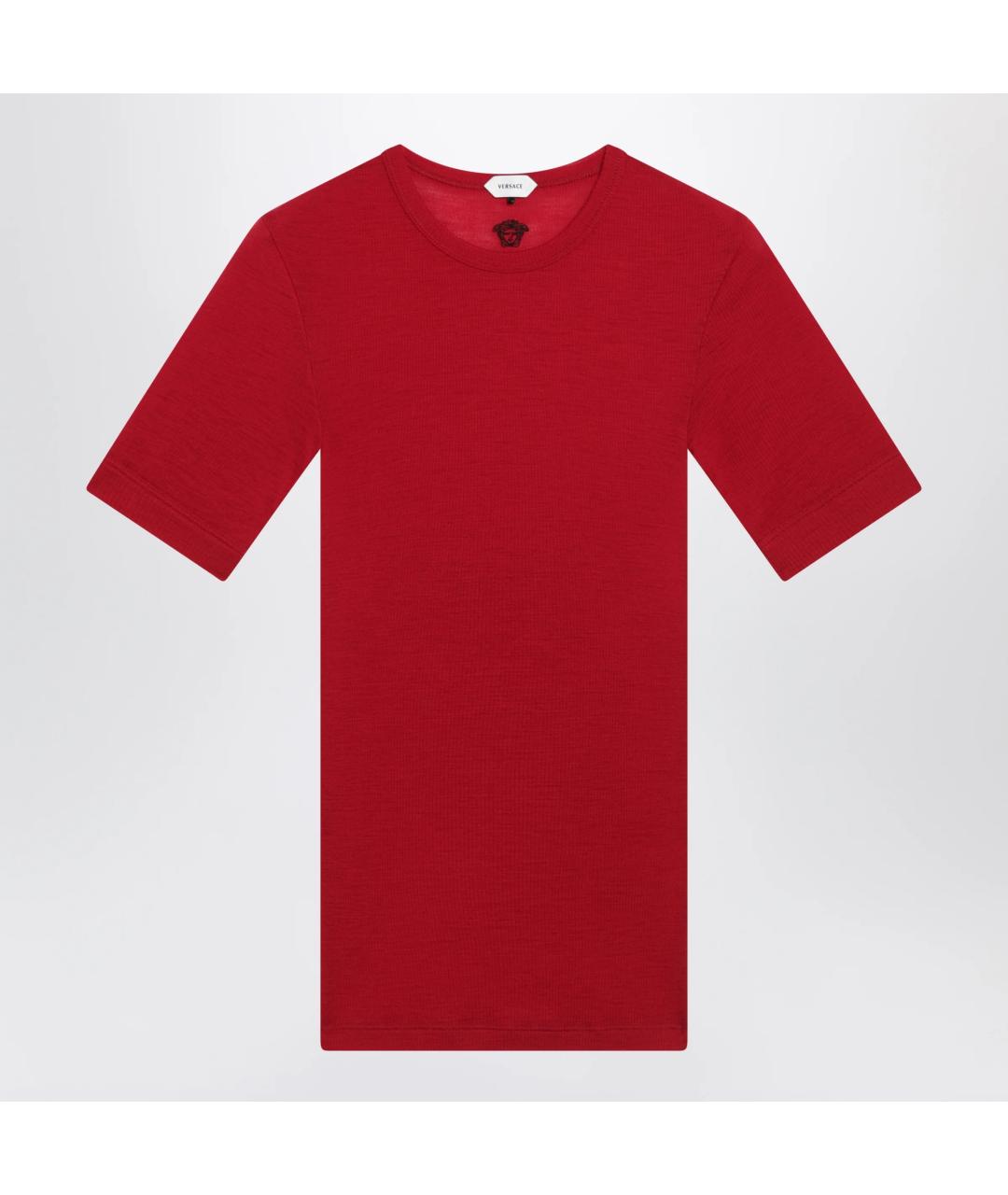 VERSACE Красная шерстяная футболка, фото 3