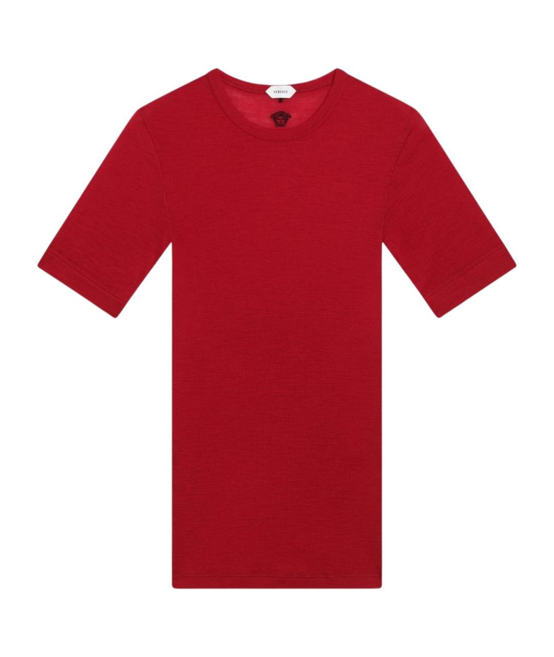VERSACE Красная шерстяная футболка, фото 1
