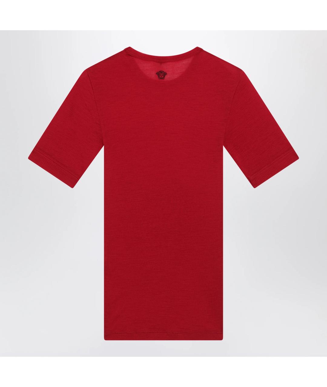 VERSACE Красная шерстяная футболка, фото 2