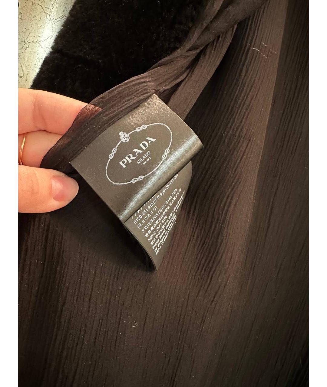 PRADA Черная кожаная шуба, фото 2