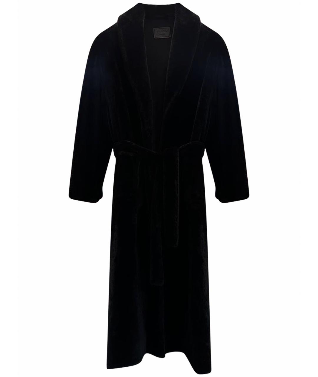 PRADA Черная кожаная шуба, фото 1