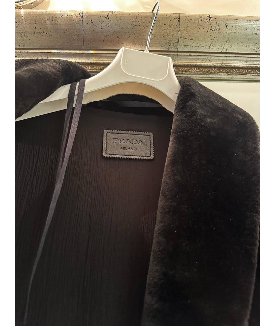 PRADA Черная кожаная шуба, фото 7