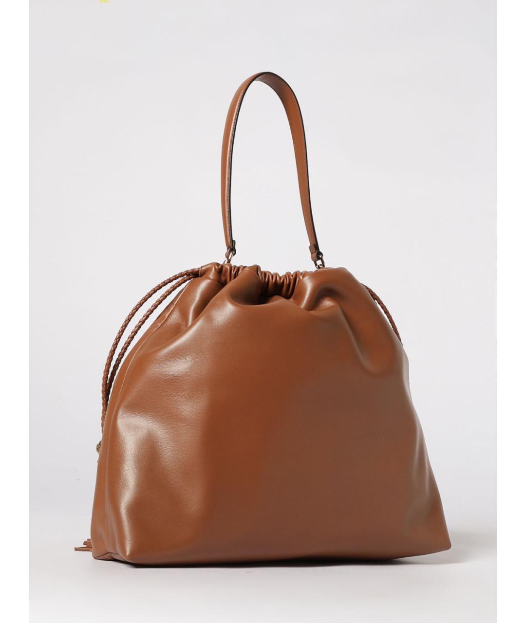 ETRO Коричневая кожаная сумка с короткими ручками, фото 3