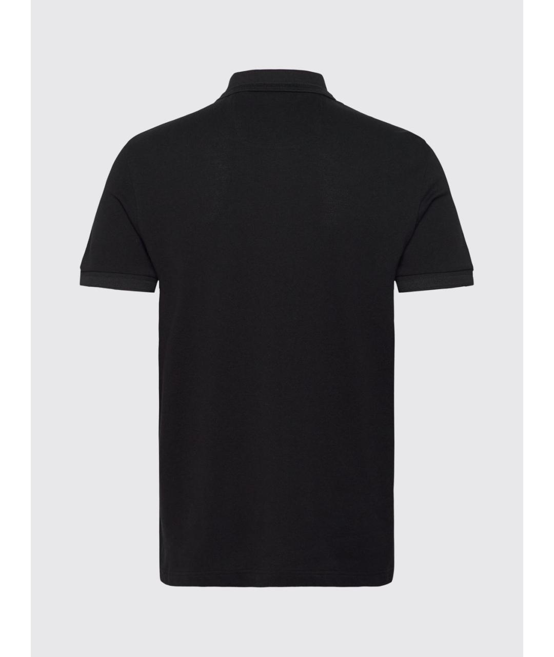 HUGO BOSS Черное хлопковое поло с коротким рукавом, фото 3