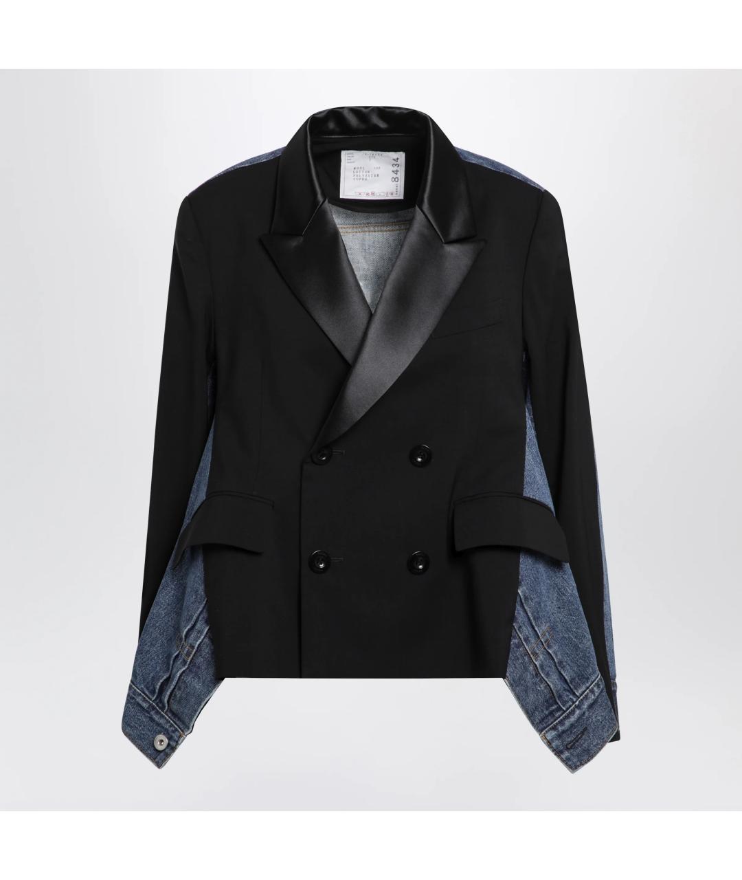 SACAI Черная деним куртка, фото 3