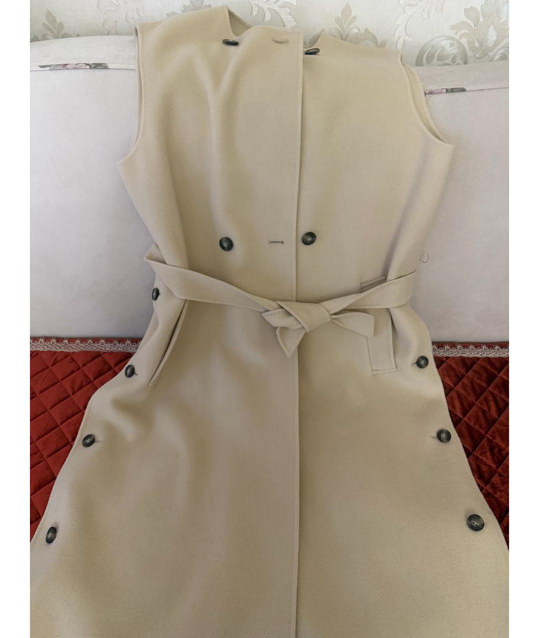 MAX MARA STUDIO Бежевое шерстяное пальто, фото 5