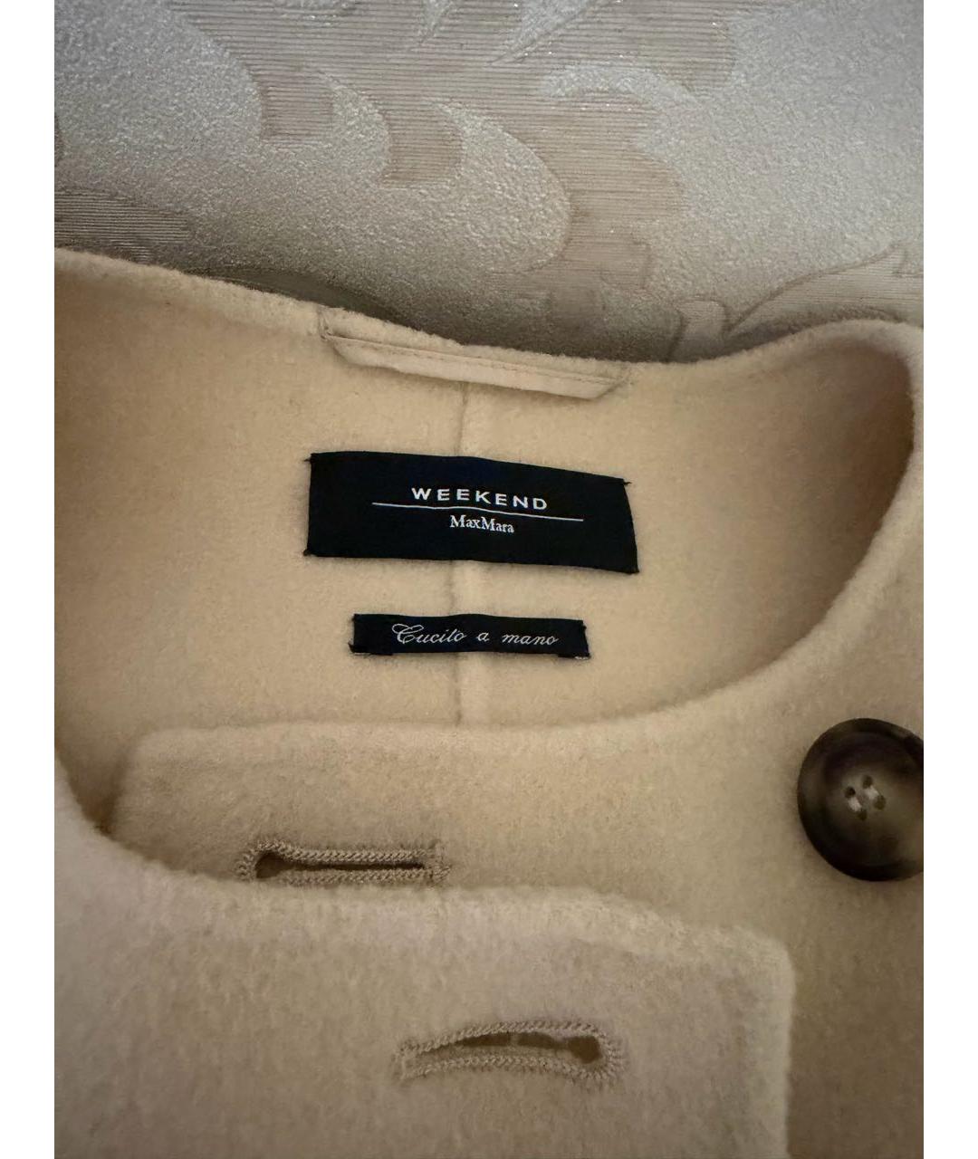 MAX MARA STUDIO Бежевое шерстяное пальто, фото 4