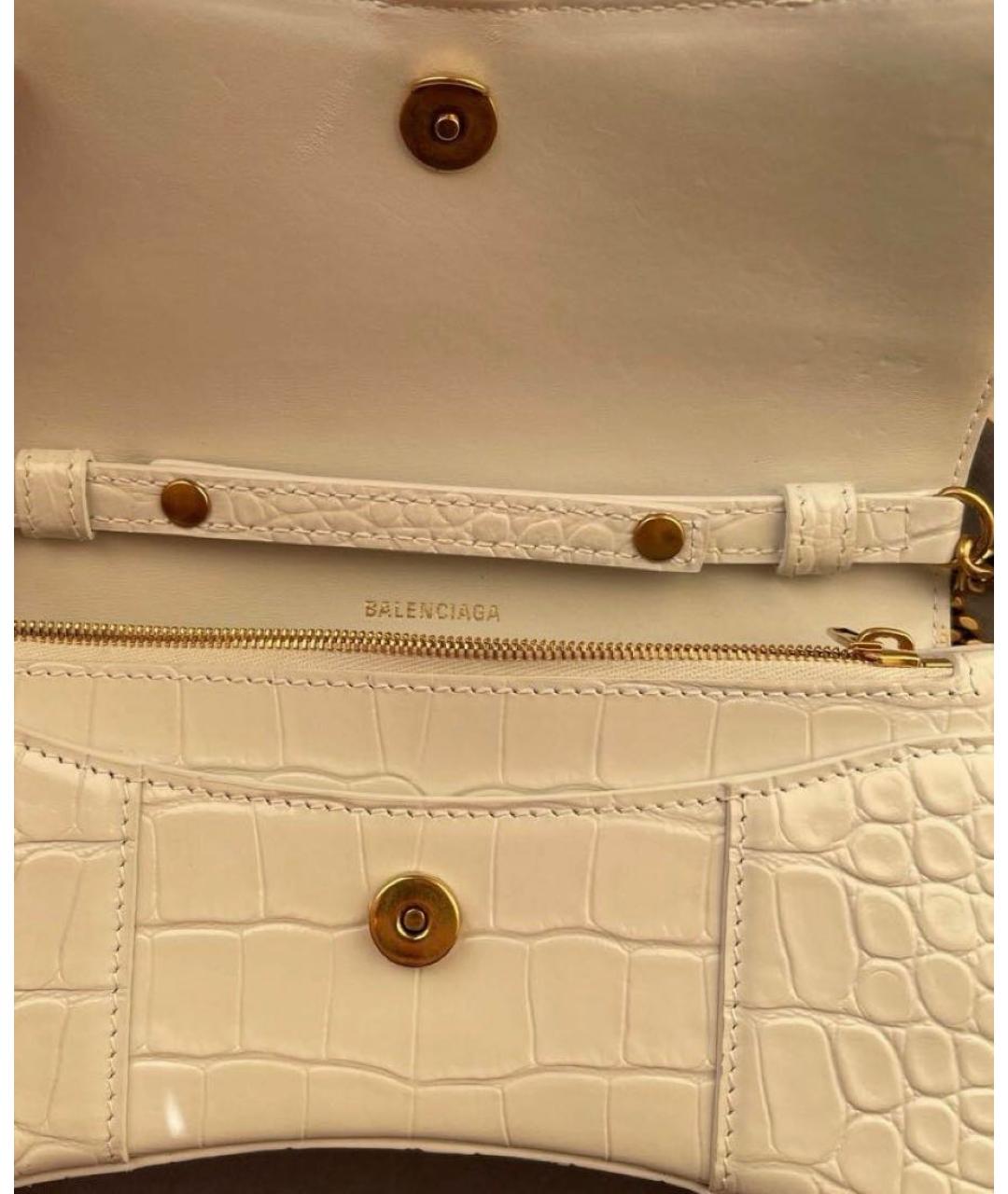 BALENCIAGA Белая кожаная сумка через плечо, фото 5
