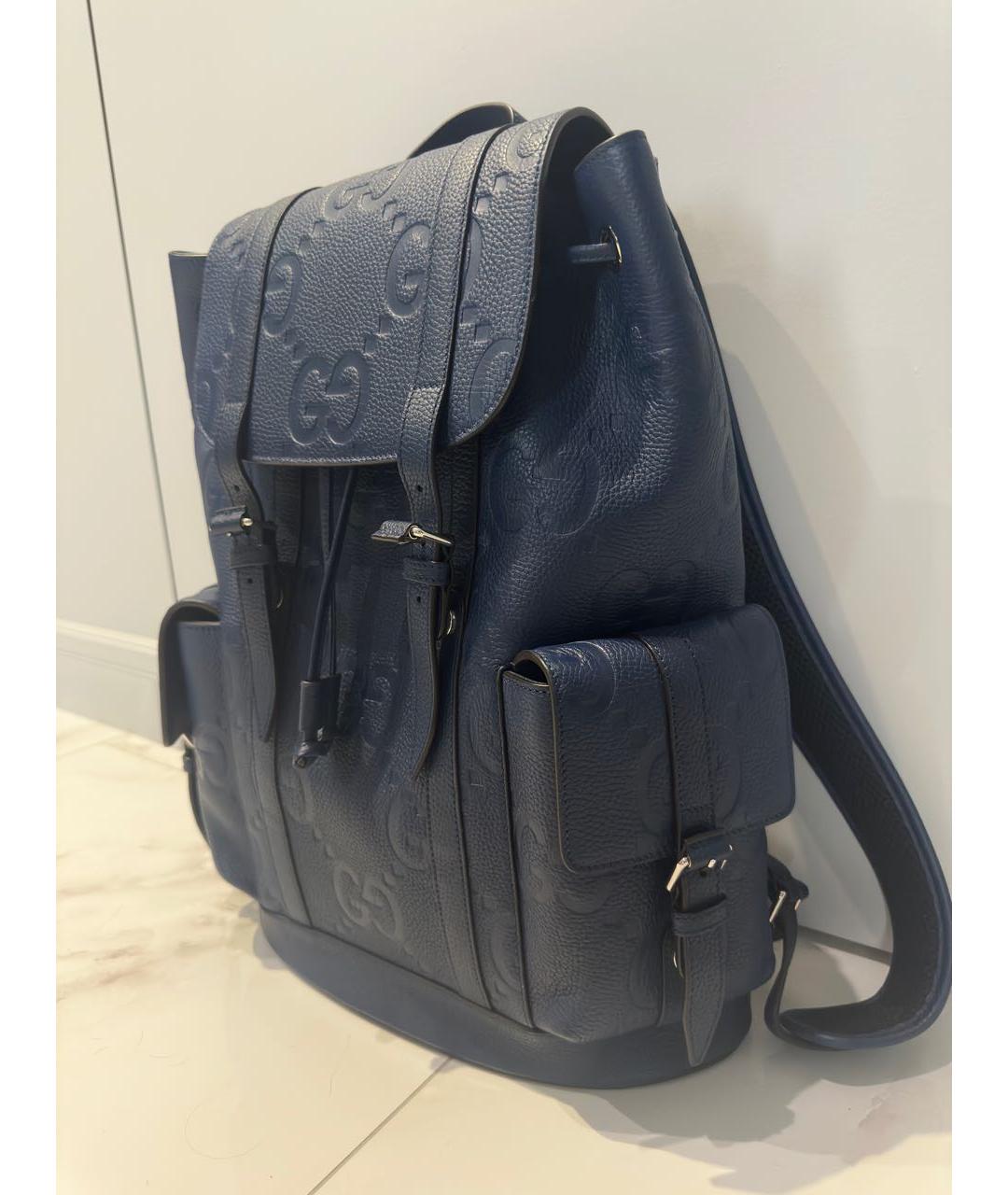 GUCCI Темно-синий кожаный рюкзак, фото 4