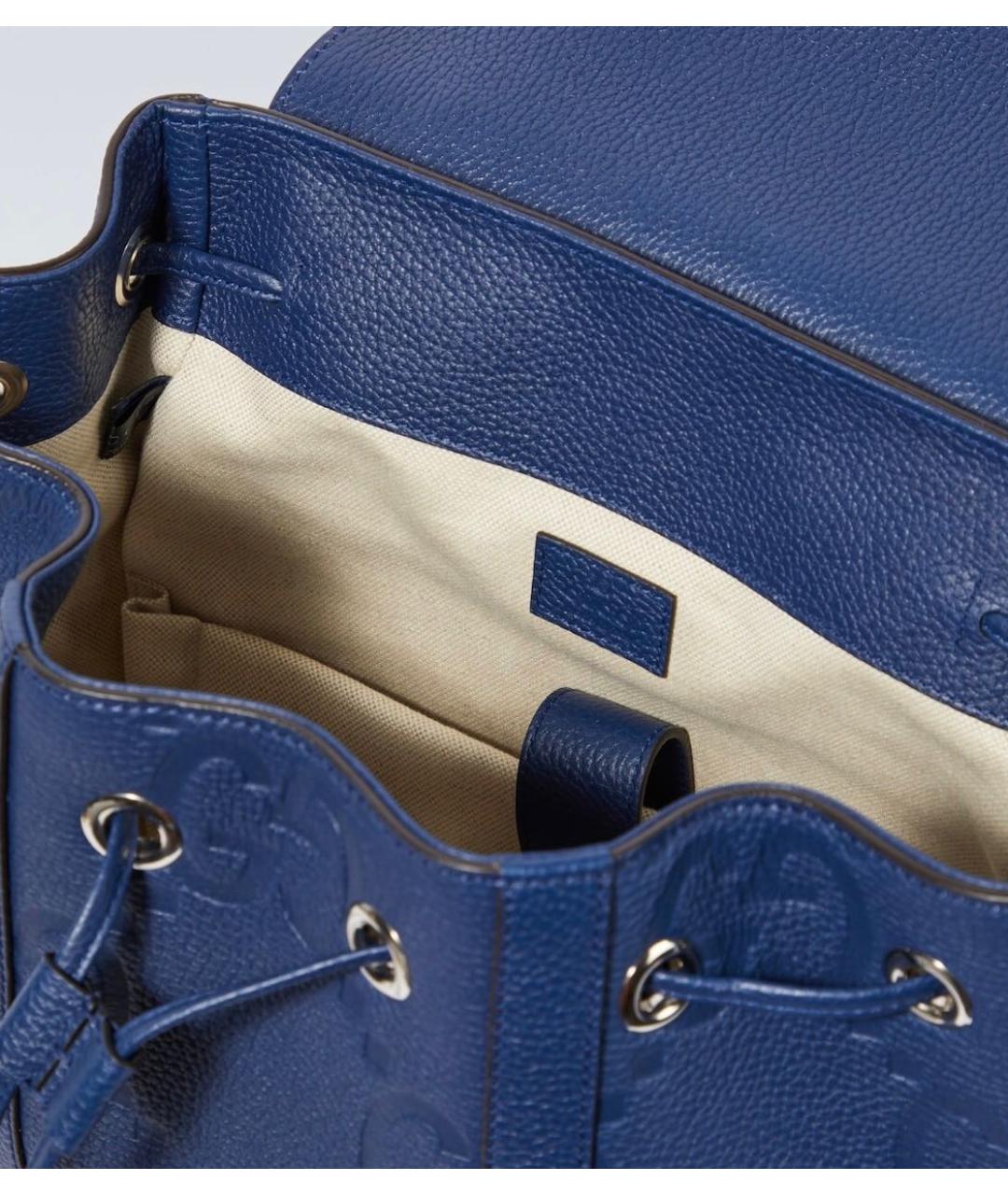GUCCI Темно-синий кожаный рюкзак, фото 3