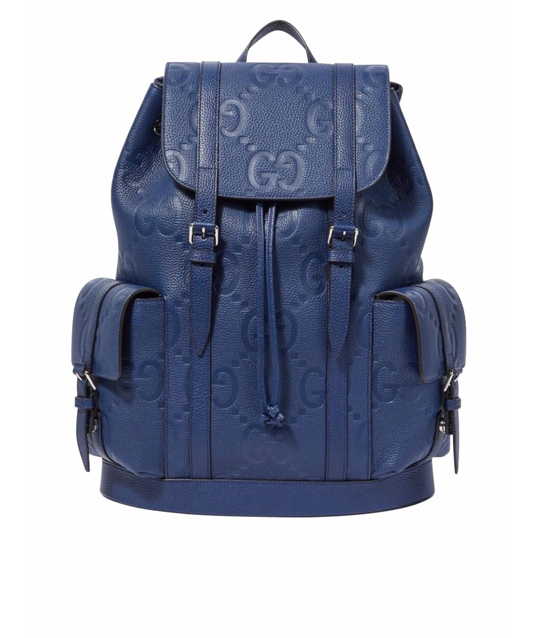 GUCCI Темно-синий кожаный рюкзак, фото 1