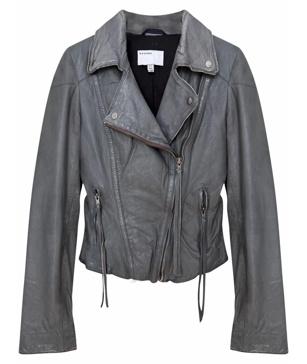 MUUBAA Серая кожаная куртка, фото 1