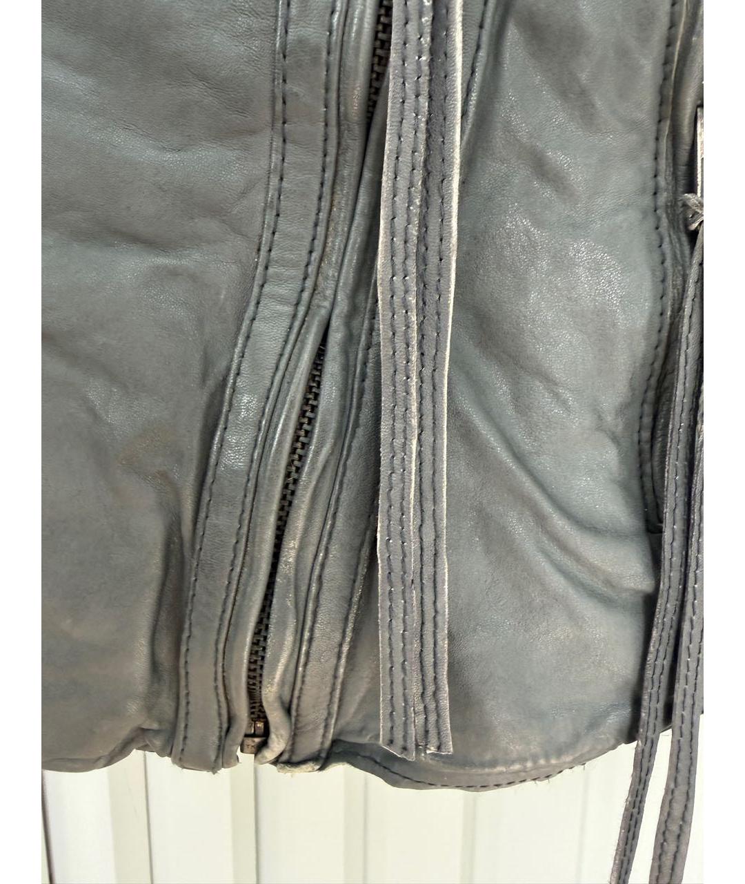 MUUBAA Серая кожаная куртка, фото 8
